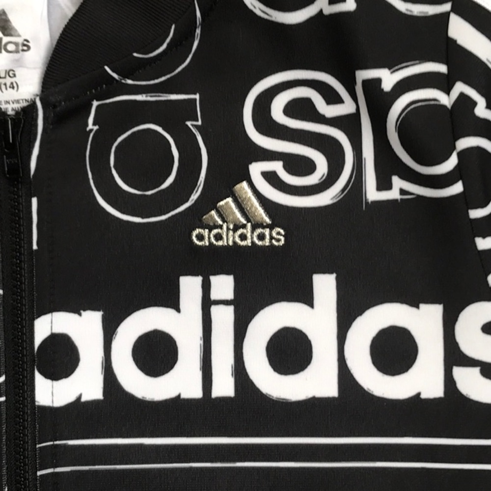 ADIDAS GIRLS SIZE L(14) PRINTED JACKET - Picture 6 of 6